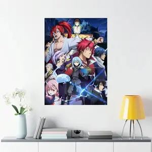 Rimuru Minimal Anime Poster, That Time I Got Reincarnated as a Slime Character Print, Isekai Manga Wall Decor, Gift For Fans