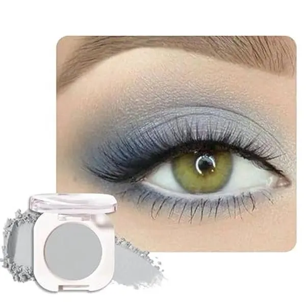 Dusty Grey Single Matte Eyeshadow Makeup, Neutral Powde Eye Shadow for Older Women, Smoky Gray Grey Matte Singles Eyeshadow Palette Pigmented Waterproof, Monochrome Eyeshadows Gift 28
