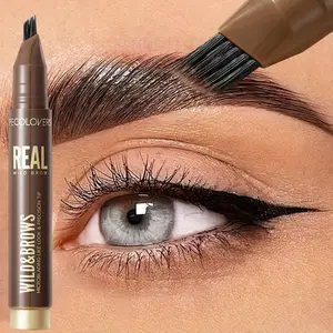 1PC Waterproof Multi-branched Eyebrow Pencil, Multi-bristle Brush Design, Creates Naturally Colored Wild Eyebrows, Accurately Fills Eyebrow Lines, Quick-drying, A Must-have for Beginners, Suitable for Daily and Party Styling