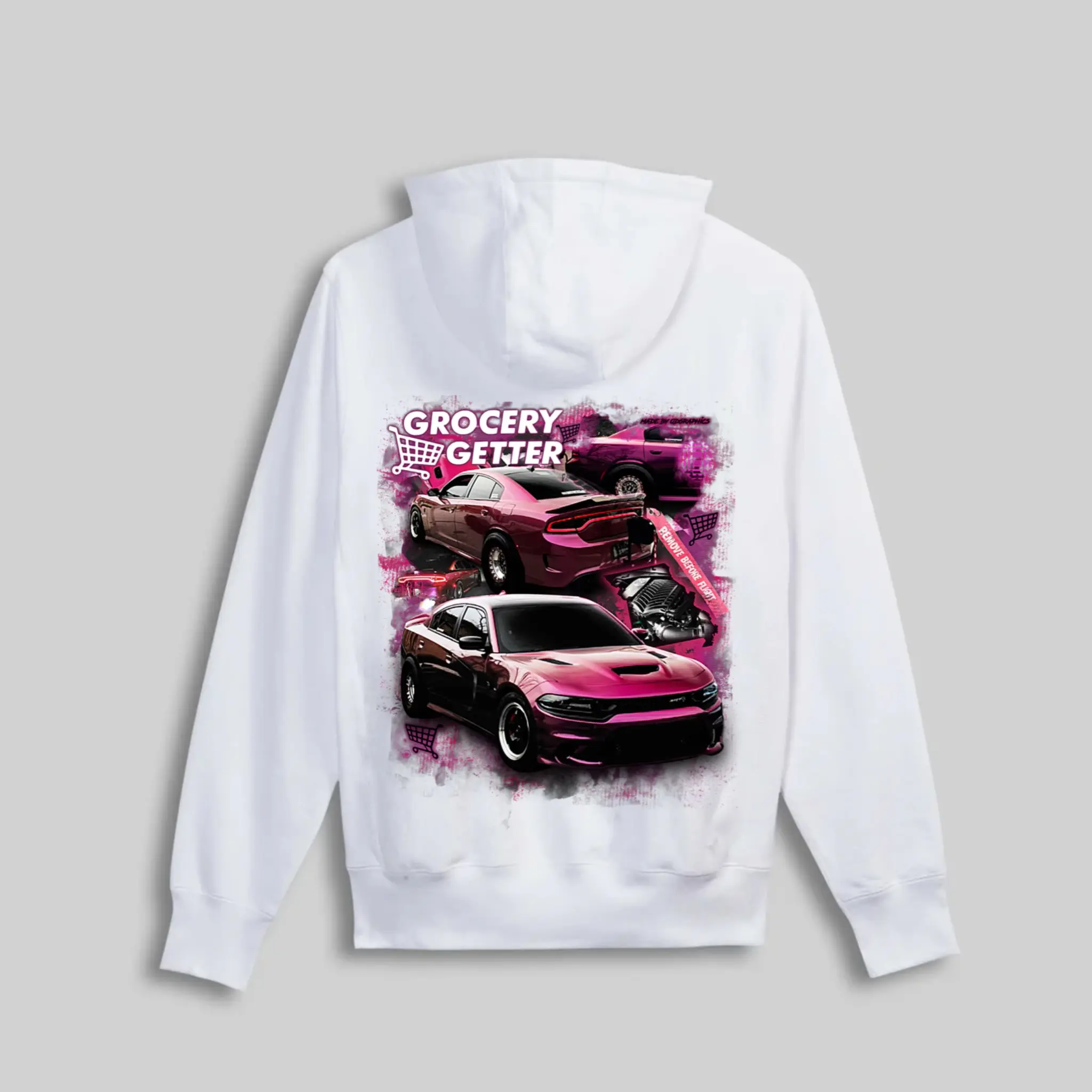 Grocery Getter Hoodie White “Hellcat”
