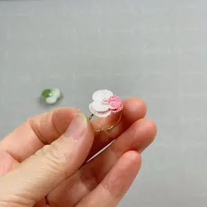 Handmade micro crochet butterfly pansy rings, crochet rings, knitting rings, adjustable rings, french rings,handmade rings