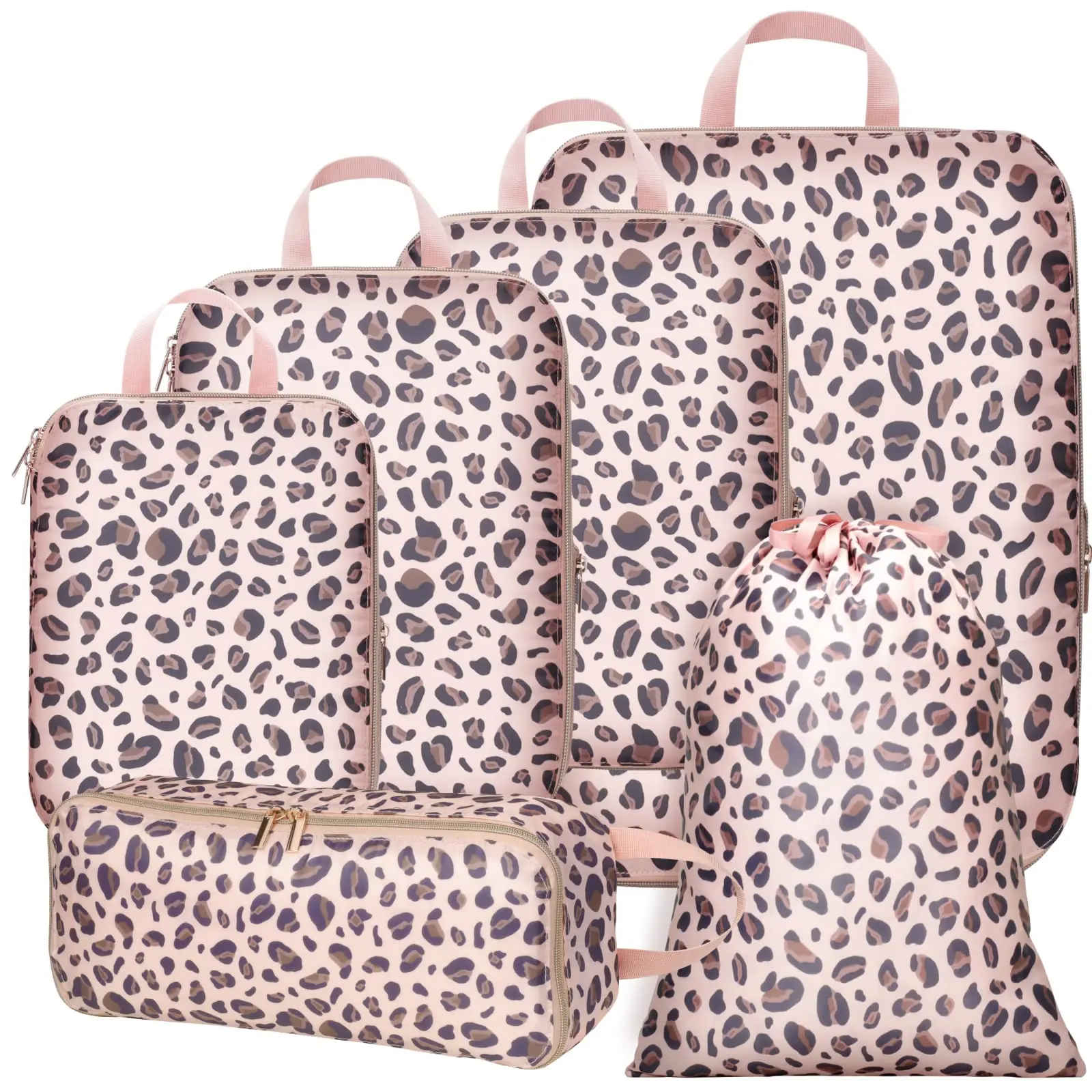 Compression Packing Cubes - Zip Save 50% Luggage Space! | Wrinkle-Free Travel Organizers travel essentials for Carry-Ons & Suitcases Durable Pouch