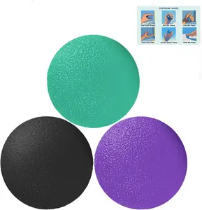 3-Pack Stress Balls for Adults – Hand Therapy & Grip Strength Exercise Balls with Multiple Resistance Levels for Finger, Wrist & Forearm Training