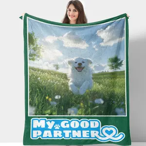 Custom Pet Blankets with Photos, Personalized Dog Memorial Blanket, Custom Photo Blanket for Pet Lovers, Custom Flannel Pet Blankets