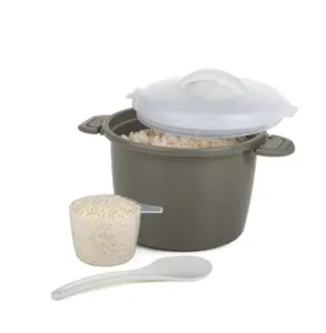 Microwave Rice Cooker, 4 Piece Plastic Set Microwave Rice Cooker, 4 Piece Plastic Set