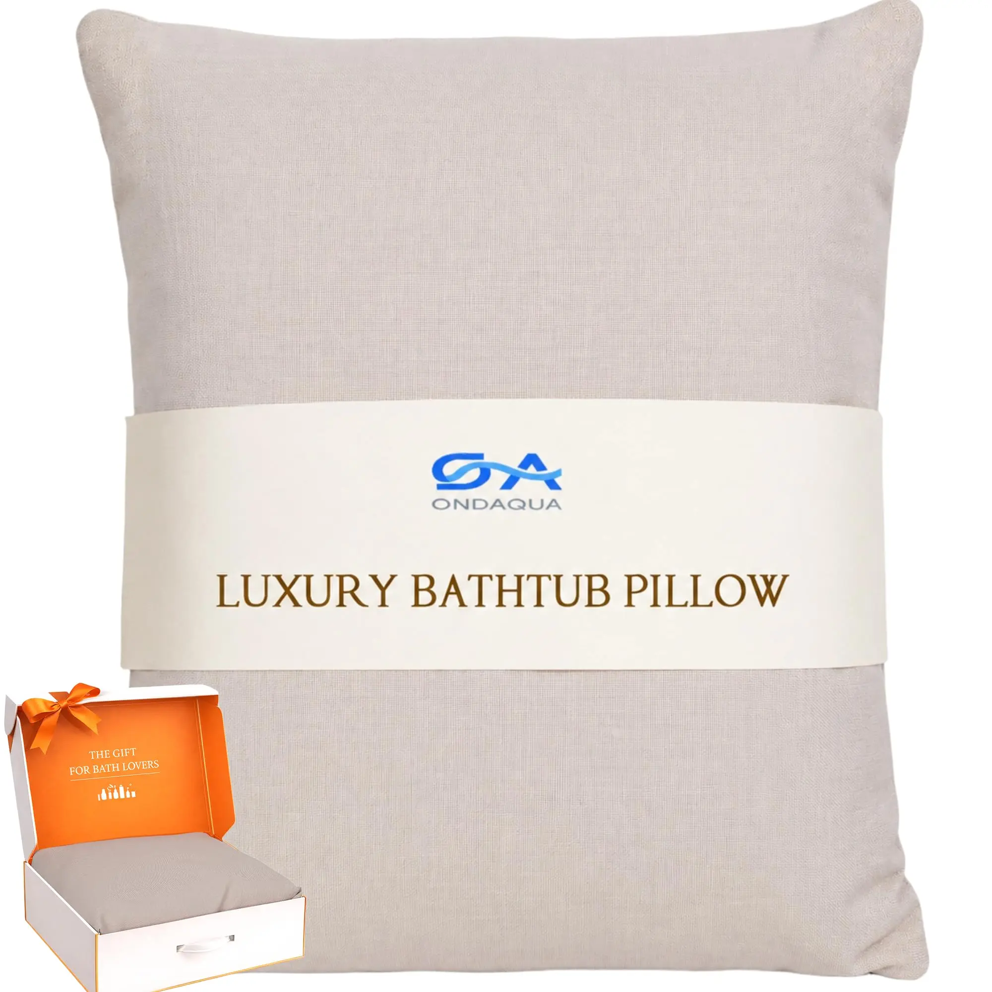 Luxury Bathtub Pillow, Skin-Friendly Cushion, Support Back, Neck & Head, Non-Slip, Adjustable Thickness Fits All Tub, Washable & Quick-Drying - Gift for Christmas Birthday Mother’s Day