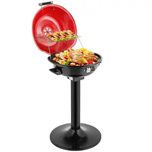 [TOP RATED - FLASH SALE] ROVSUN 1600W Vertical Electric Grill with Cover Red