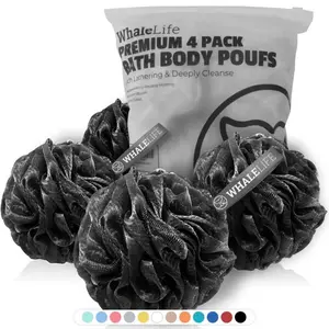 4-PIECE SET: Includes 4 x exfoliating loofah sponges, so the whole family can get in on the shower-time fun SQUEAKY CLEAN: This premium charcoal showe Accessories Bamboo
