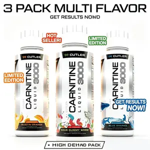 Cutler Carnitine Liquid 3000mg Multi-Flavor 3 Bottle Set