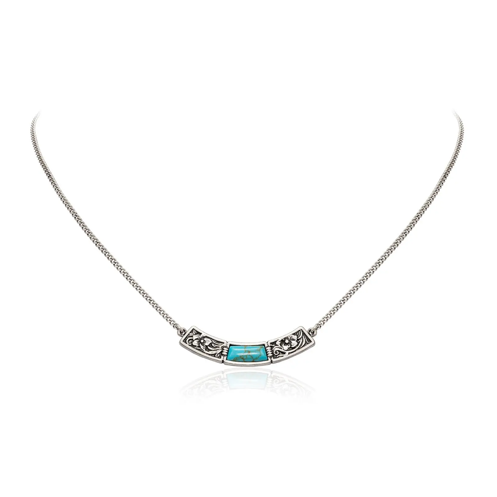 Wrangler Western Pendant Necklace for Women 14K Gold Statement Carvings Turquoise Cowgirl Vintage Jewelry Hypoallergenic Stainless Steel & Copper Adjustable Lobster Clasp