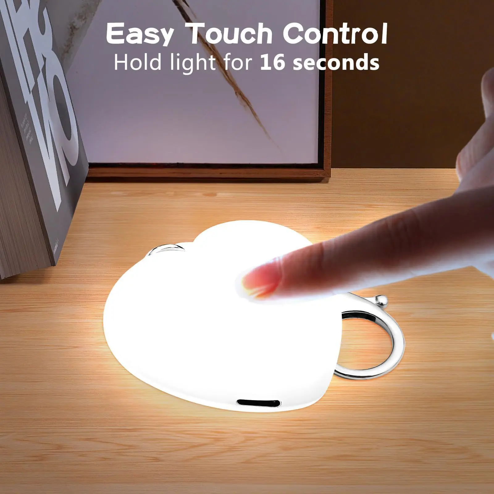 Cute Heart LED Bag Light, Touch Activated Rechargeable Purse Light, Portable Mini Night Lamp Keychain for Handbags, Backpacks & Totes, Aesthetic Glow Accessory, Romantic Gift for Women and Girls