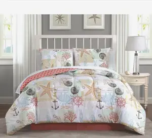 Geneva Home Fashion Belize 8-Piece Coral Queen Comforter Set Queen Size