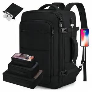 42L Hidden Shoulder Straps Laptop Backpack, Carry-on Approved Bag for Men & Women, Luggage Backpack Carry On Luggage with Packing Cubes,  Personal Item Size for Flights TikTokShopBacktoSchool Camera Smartphone