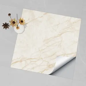DLSF Square Marble Tile Stickers | PVC Crystal Film | Classic Solid-Color Cracked Checkerboard Style | Waterproof & Oil-Proof | for Kitchen, Bathroom, Floor, Ceiling, Tiles or Old Wood | Home Decoration Marble Pattern Sticker (4PCS/8PCS/12PCS per Box)