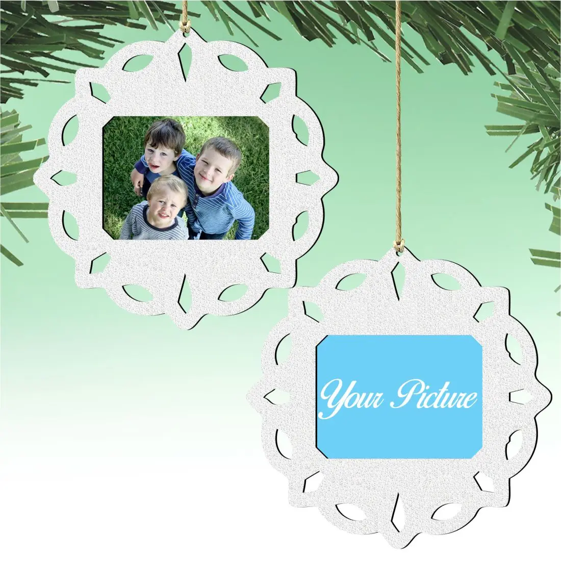 Snowflake Christmas Picture Frame Ornaments - Ornament for Photo by G.DeBrekht - Christmas Decor - 8141153PF