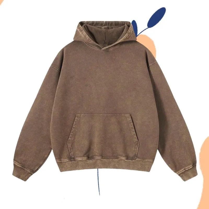 Mens Hoodies Vintage Oversized Hoodie Acid Wash Couples Cotton Pullover Hoodies for Men Streetwear Sweatshirts