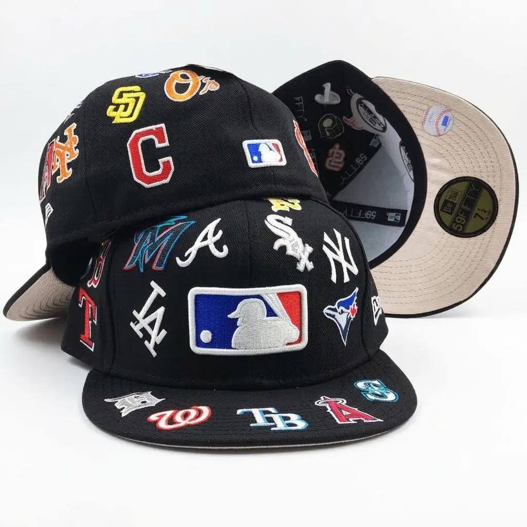 New Era Inspired MLB Team Baseball Cap – 59FIFTY Fitted Hat with Signature Embroidered Graphics, Structured Construction and Classic Flat Brim Design