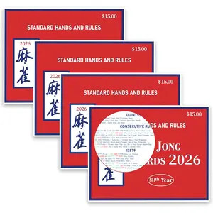 4PCS Mahjong Cards 2026, Card Set, 4Pcs Official Revision, Large Print American Mahjong Cards 2026, Clear Large Print, Easy-to-Read & Understanding for Mahjong Fans Playing Cards