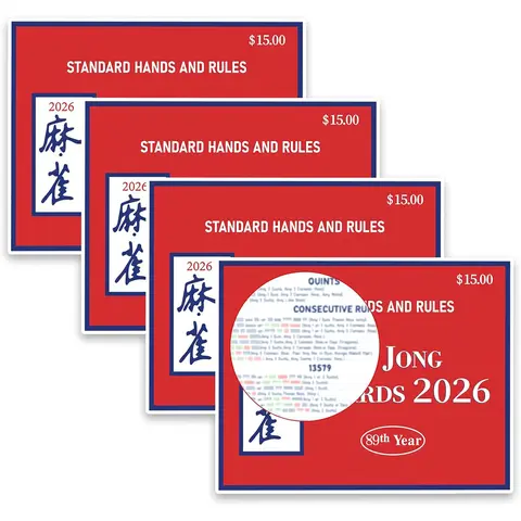 4 Counts 2026 American Mahjong Cards, Official Revision Card Set, Large Print Easy to Read and Understand Playing Cards for Mahjong Fans