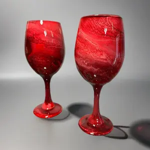 Set of Ruby Swirl Wine Glasses - Perfect for Your Next Drink - Drinkware