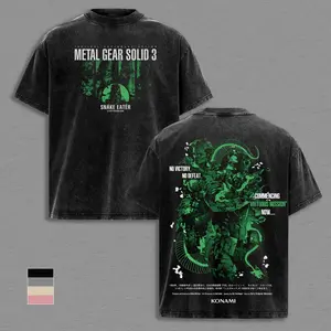 Metal Gear Solid 3 Snake Eater T-Shirt, vintage washed, oversized, heavy cotton, double printed, tactical snake graphic, retro gaming tee, unisex streetwear, MGS3 merch