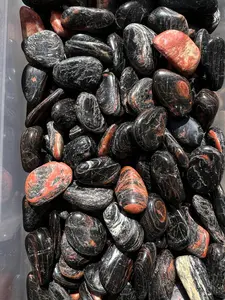 Black Tourmaline And Red Jasper Tumbled Stone