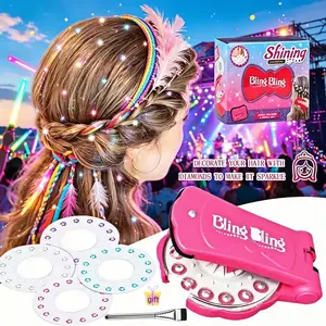 Glitter Diamond Hair Stamper Kit, Stylish Hair Accessories for Girls & Women