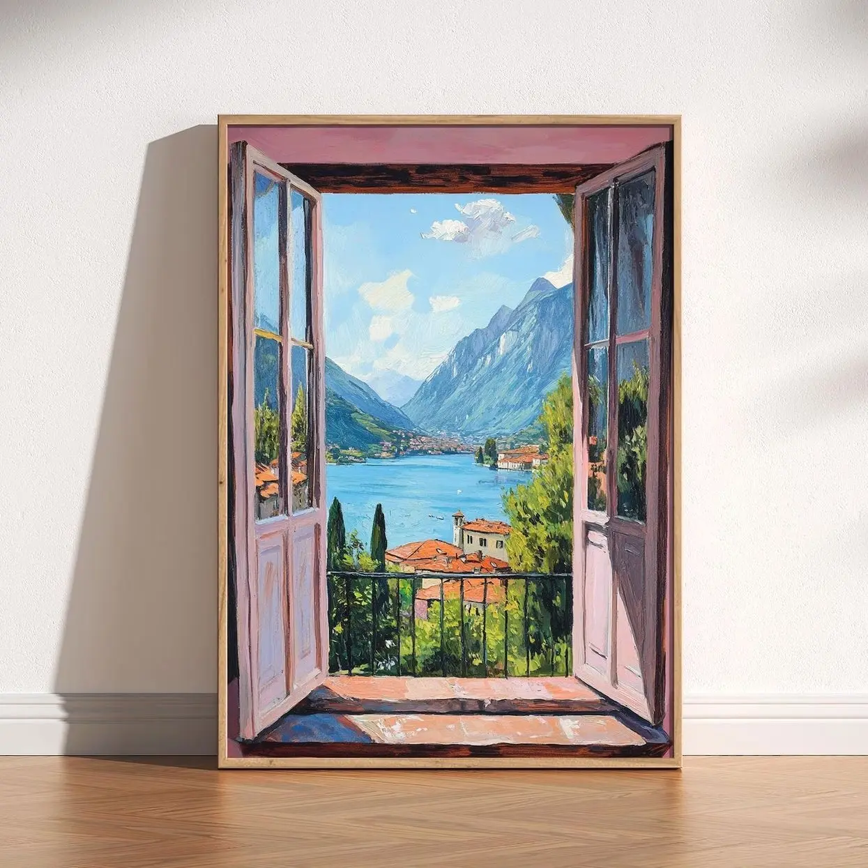 Open Window Henri Matisse Print, Henri Matisse Style Fauvism Painting, Modern Exhibition Print, Patio Doors Italy Mediterranean, Lake Como