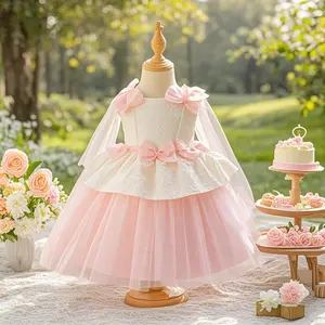 girl pink floral dress sweet dress suitable for birthday gift birthday party anniversary celebration outdoor photography