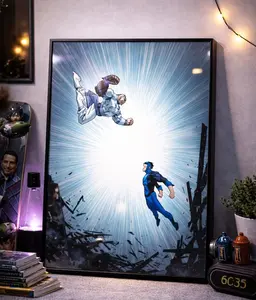 Invincible Poster Print Superhero Wall Art  Invincible vs Omni-Man Scene