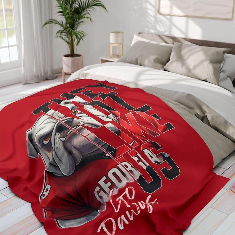 Cozy Arctic Flannel Blanket Georgia Bulldog Design UGA Blanket, They Not Like Us, College Sports Flannel Blanket breathable perfect chunky  crochet Paw Print Pet wrestling  entertainment  wwe  printed  comfortable  soft Personalized Memorial Sympathy sad