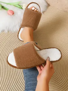 Warm Soft Lamb Wool Slippers, Anti-Slip Lightweight Thick Sole, Fuzzy Lining Insulated Warmth, Quiet Comfort Home Shoes Unisex, Indoor slippers