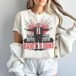Daddy's Home White House 2024 Shirt, MAGA Supporter Election 2024 Sweatshirt, Trump Hoodie, Donald Pink 2024 T-shirt 246