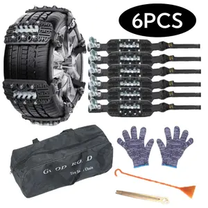 6PCS Car Snow Chain Off Road Motorcycle Anti-slip Car Snow Chains Tyre Winter Roadway Safety Atv Truck Tire Chain Anti-skid All Terrain Tires