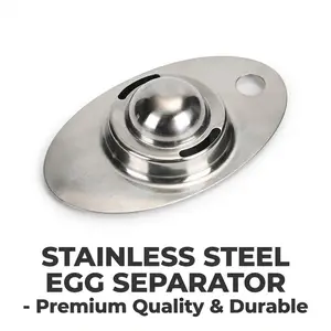 Stainless Steel Egg Separator | Quick Yolk White Remover | Mess-Free Baking Essential | Compact Kitchen Gadget for Meringues & Soufflés