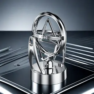 New Triangle Perpetual Motion Desk Model, Rotating Magnetic Swinging Celestial Orbit Ornament, USB Decorative Item for Home Office