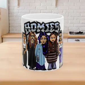 Chicana gifts, chola gifts, 90s style Chicano mugs, cholo, Chicana cups, chola style, vato, lowrider, street, custom mugs, 90s style gifts, Lil homies, Homie Mugs, Beverage Retro Classic Drinkware Coffee Ceramic Peace Handmade