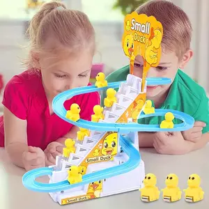 Track Interactive Duck Shaped Duck Climbing Ladder Toy, Early Learning, Electric Slide, Game, Christmas Halloween Easter Birthday Gift, Requires Aa Batteries