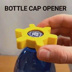 Manual Plastic Bottle Opener, No Battery Needed, Easy Grip Rotating Lid Opener, Durable Gear Design, Kitchen Tool for Soda Bottles