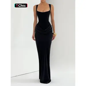 Elegant Corset Evening Dress Women Sleeveless Maxi Gown Formal Wear Formal Events Special Occasions Wedding Guest Party Dress