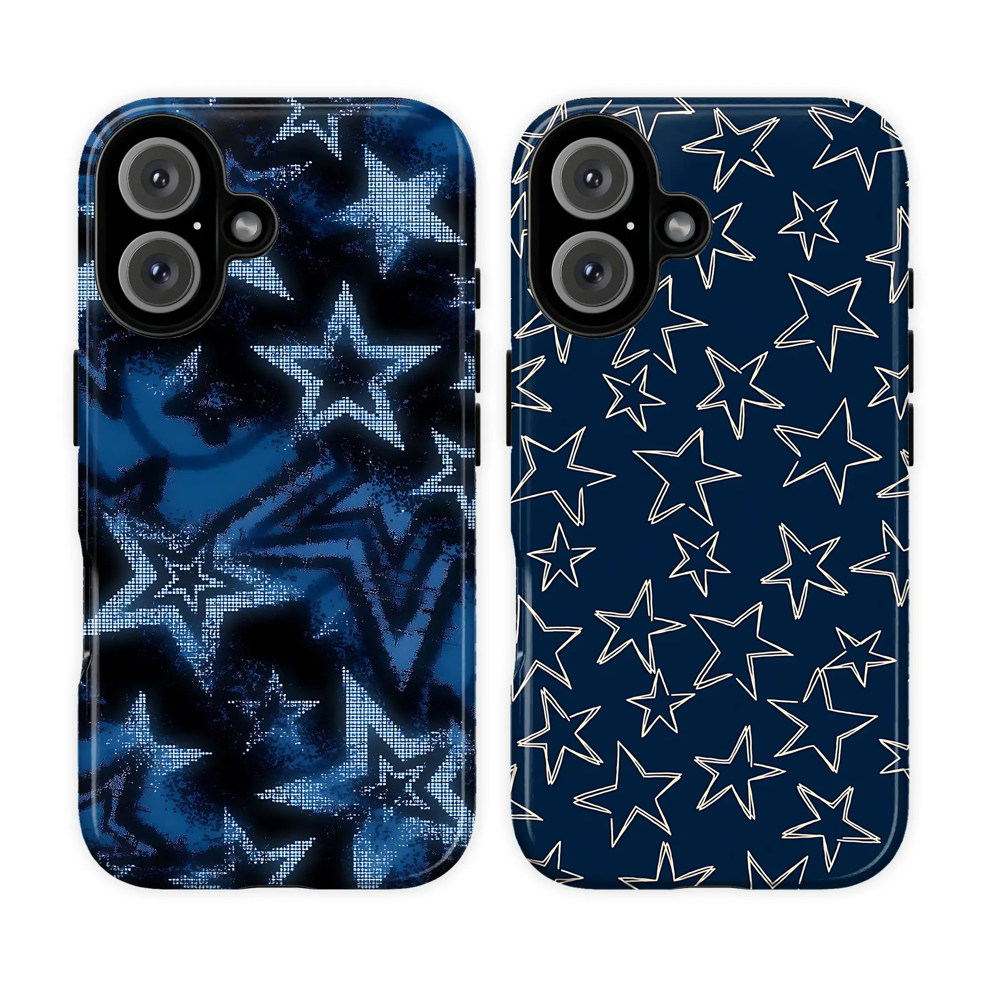 Cute Preppy Navy Star Phone Case – Grunge Aesthetic Alt Streetwear Phone Cover For iPhone 17 16 15 14 13 12 Mini 11 Pro Max X 8 7 Plus SE & SS Galaxy, Cool Distressed Star Tough Case, Adorable Gift for Her Women Girls Bestie BFF