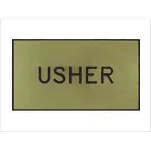 Swanson Christian Supply  Badge Usher Magnetic Gold Black