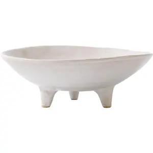 6" Small Decorative Bowl, Multi-Purpose Decorative Bowls for Keys, Candy and Home Decor, Ceramic Bowl (Retro White)