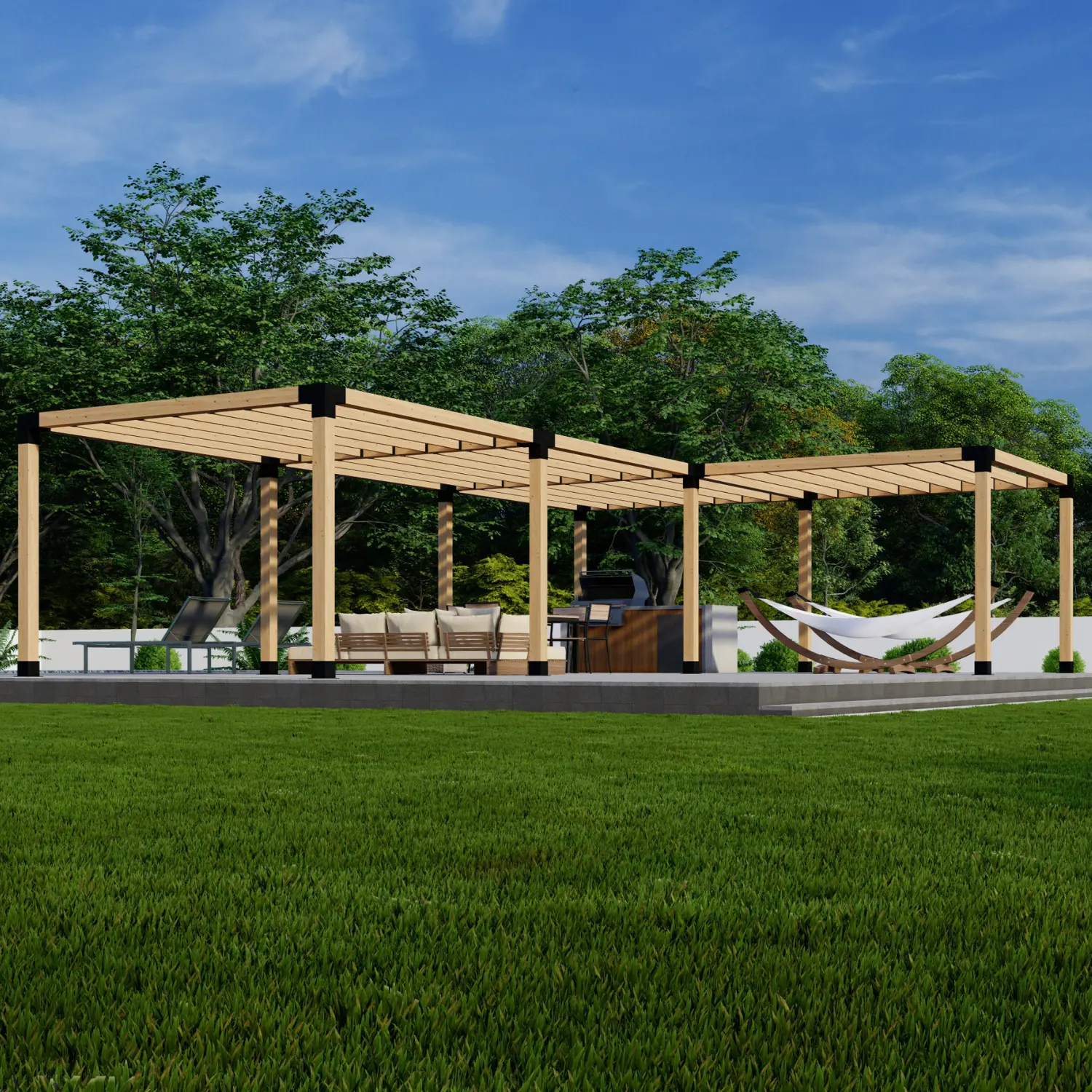 Corner L-Shaped Pergola Kit