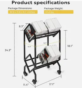 Vinyl Record Storage Rack, Record Holder 160-200 LP Storage Shelf Display Stand