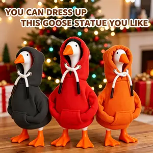 Quirky Housewarming Gift, Funny 7 Inch Silly Goose Figurine Wearing Hoodie, Creative White Elephant Gift Ideas for Best Friend, Novelty Resin Animal Statue, Cute Birthday Present for Men Women, Gag Gift, Trendy New Home Apartment Essentials Decor