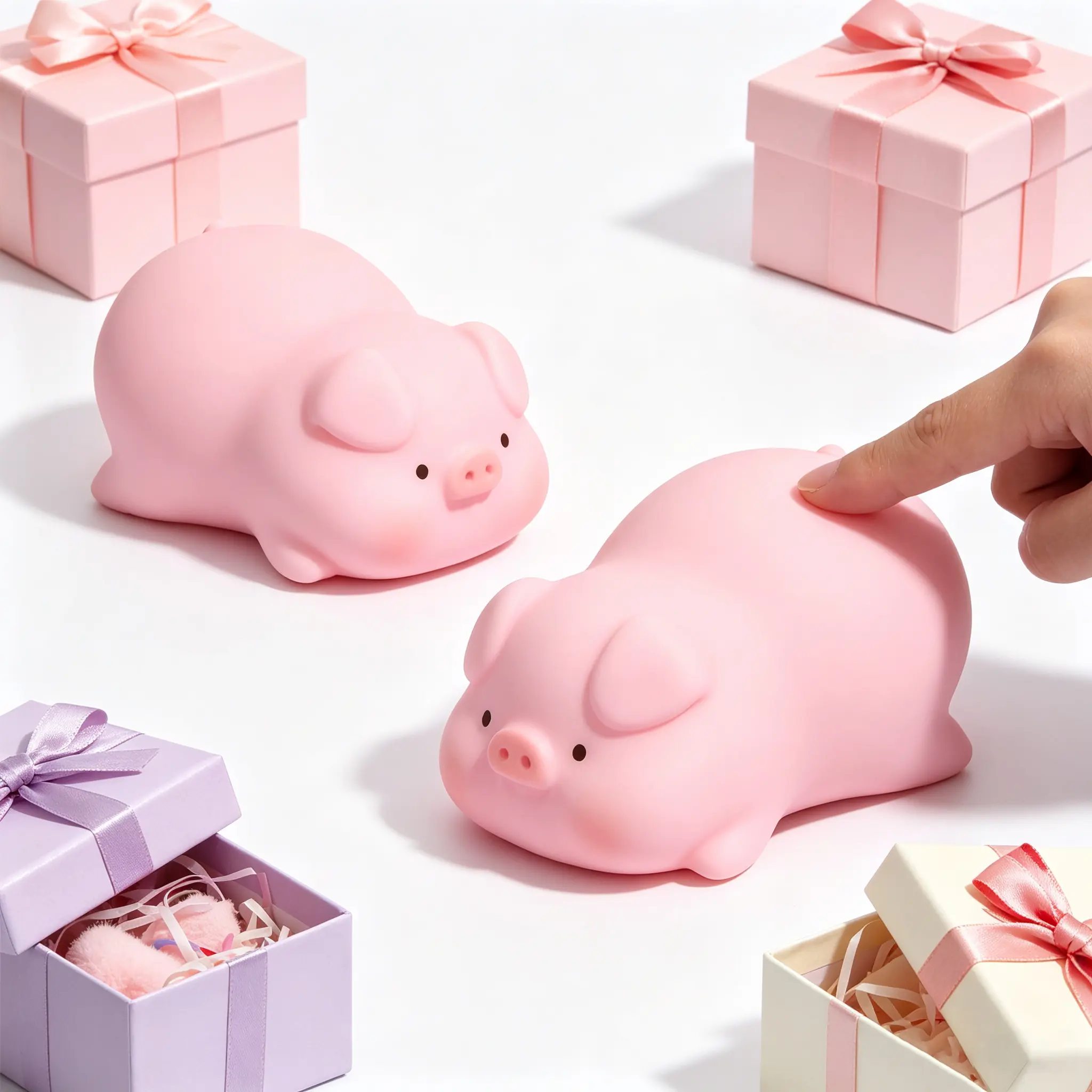 Kawaii Pink Pig Squishy Fidget Toy - Slow Rising Gentle Bounce Soft Squeeze Ball, Kawaii Stress Aid, Anxiety Relief, Thoughtful Unisex Gift for Housewarming (Home & Festive Party Supplies)