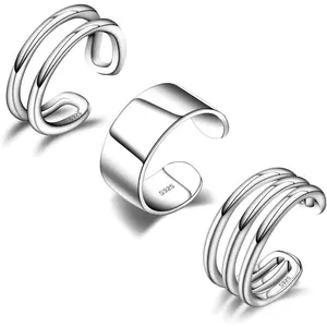 CuffEarrings925SterlingSilverEarCuffEarringsNon-PiercingFakeHelixCartilageCuffEarringsVariousStylesConchEarCuffsFineJewelryforWomenMan
