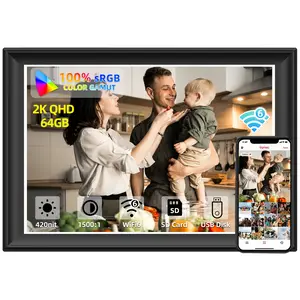 2K 64GB 11" Digital Picture Frame WiFi6&5G Digital Photo Frame 1920x1280 FHD IPS Touch Screen 100% sRGB,Share Photos & Videos via Frameo App,can Extend Storage by SD Card and USB Drive,Clock,Weather