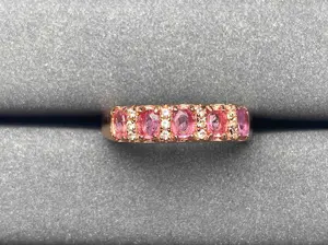 A588 Natural Stone Garnet Ring